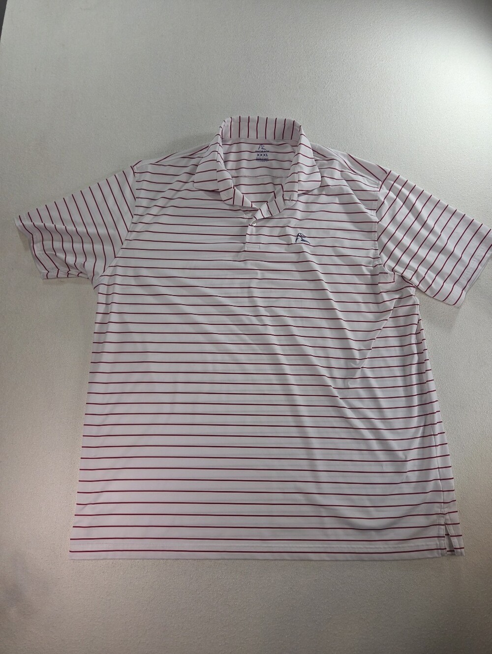 Rhoback Land of the Free Striped Performance Polo Men’s XXXL White Red USA Flag